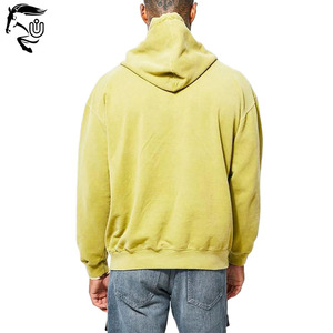 Sudadera con capucha desgastada unisex personalizada con lavado ácido 100% algodón estampado vintage sudaderas francesas en blanco para hombres - Product Image 2