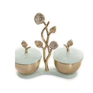 Ensemble de bols de service luxueux en métal doré de 2 formes et tailles personnalisées, parfaits pour les desserts, les collations et l'affichage de la vaisselle - Product Image 2