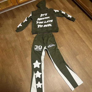 Fabricantes de ropa, ropa de calle personalizada, Sudadera con capucha, pantalones de chándal acampanados y conjunto de chándal para mujer - Product Image 3