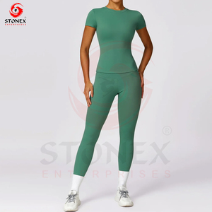 ชุดโยคะเอวยางยืดแบบสั่งทำพิเศษ ปี 2025 สำหรับผู้หญิง คุณภาพสูง ผลิตจากผ้าสแปนเด็กซ์/ไนลอน ยืดได้สี่ทิศทาง ไซส์พลัส ชุดโยคะ 2 ชิ้น - Product Image 5