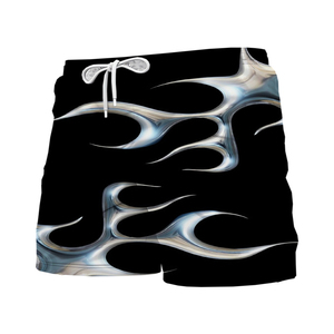 Shorts de bain pour hommes, décontractés, à séchage rapide, unis, avec cordon de serrage, écologiques, respirants, 100% polyester, 250GSM, peigné - Product Image 2
