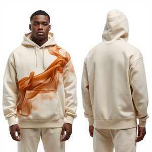 Sweat à capuche oversize en coton épais de qualité supérieure avec imprimé évasé, style mode, fabrication sur mesure, fourniture directe d'usine - Product Image 2