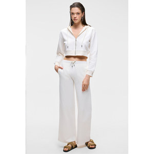 Pantalones Deportivos Blancos de Cintura Alta y Pierna Ancha para Mujer, 100% Algodón, Transpirables, Marca <span class=keywords><strong>LAYA</strong></span> - Product Image 5