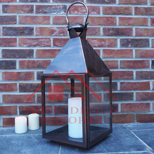 2025 High Quality Antique Finished Black Finished Handmade Metal and Glass <b>Candle</b> Lantern - Product Image 2