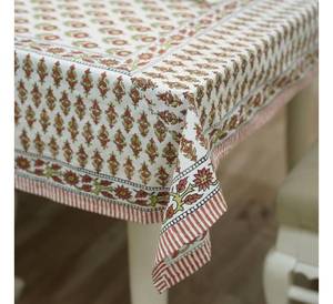 Nappe en coton pur 100% faite à la main, imprimée au bloc, motif herbe verte, style indien avec passepoil, pour décoration de ferme, mariage, restaurant, maison - Product Image 2