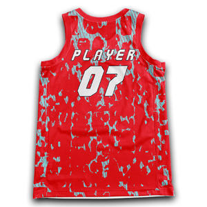 Ensemble de maillots de basket-ball réversibles personnalisables pour hommes Uniforme d'entraînement respirant col en V imprimé personnalisé devant 100% polyester - Product Image 3