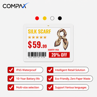 Étiquette électronique de rayonnage (ESL) COMPAX 4,2 pouces BLE WiFi IP65, étiquette E-Paper 4 couleurs pour centre commercial et magasin de détail en intérieur