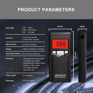 Alcoholímetro Digital de alta precisión, probador de alcohol de celda de combustible, detector de alcohol - Product Image 6
