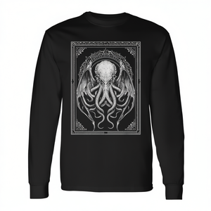 T-shirt promozionale a maniche lunghe con simbolismo Cthulhu Lovecraftiano - Product Image 2