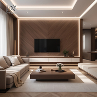 Meuble TV mural sur mesure pour salon, style moderne et simple, intégré au meuble mural