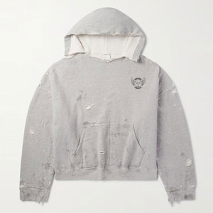 เสื้อฮู้ดดี้สไตล์ดิสเทรสสุดเทรนดี้สำหรับผู้ใหญ่ เนื้อผ้านุ่ม ระบายอากาศได้ดี เหมาะสำหรับสตรีทแวร์ ชุดลำลอง และสไตล์สบายๆ - Product Image 1