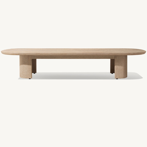 Table rectangulaire en teck, idéale pour les restaurants en plein air, offre beaucoup d'espace pour les aliments, style simple. - Product Image 3