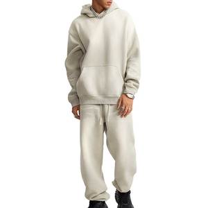 Custom Men's Vintage Wash Regular Breathable Heavyweight Cotton French Terry Tracksuit Solid Color Drop Shoulder Hoodie - Product Image 4