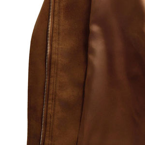 Blouson moto homme 2026 en PU marron, zippé, à col, imperméable, réversible, service OEM, poches extérieures avant - Product Image 3