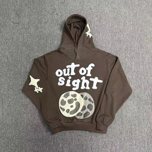Sudadera con capucha de gran tamaño Unisex de alta calidad para estampado Puff Casual Loose Fit Hip Hop estilo bordado gris sudaderas de hombre - Product Image 3