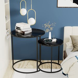Mesa de centro con acabado antiguo de metal de diseño único con tapa de mármol, muebles modernos para sala de estar, mesa de centro de venta superior - Product Image 3