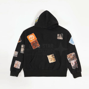 เสื้อฮู้ดผ้าฝ้ายผู้ชายแบบเย็บปะติดน้ำหนักเบาระบายอากาศ - Product Image 1