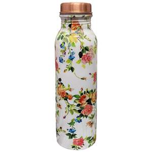High Quality Floral Design Printed Copper <b>Water</b> <b>Bottle</b> Lid Custom Printed <b>Metal</b> <b>Water</b> <b>Bottle</b> for Outdoor Wedding Use Perfect - Product Image 1