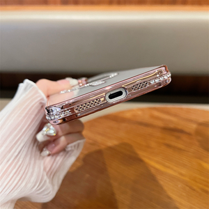 Custodia per telefono magnetica senza fili con diamanti di lusso Cover completa per Iphone 16 15 Pro Max antiurto <span class=keywords><strong>cellulare</strong></span> Bling involucro <span class=keywords><strong>specchio</strong></span> - Product Image 4