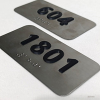 Letrero de Número de Puerta Moderno Personalizado para Hotel, Escuela, Oficina, Apartamento, con Braille, Montaje en Pared