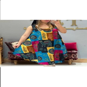 Robe de plage pour femmes à la mode Robe parapluie surdimensionnée avec design sans manches Robe rayonne cravate et teinture - Product Image 1