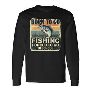 Camiseta de Manga Larga Born to Go Fishing para Jóvenes y Niños Pequeños, Artículo Promocional para Niños en Edad Escolar - Product Image 1