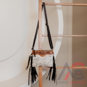 Cheveux usinés à la main sur la peau fourrure cuir frange sac à main femmes élégantes coloré outillage cuir sac à bandoulière taille idéale sacs à bandoulière - Product Image 3