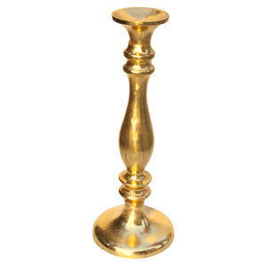 Bougeoir de pilier décoratif antique argenté pour la décoration de la maison Bougeoir fait main en aluminium plaqué argent au design unique - Product Image 6