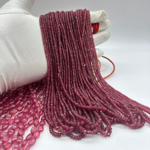 Chất Lượng Cao 2-4Mm <span class=keywords><strong>Ruby</strong></span> Mặt Rondelle <span class=keywords><strong>Loose</strong></span> Hạt Đá Quý Tự Nhiên Với Màu Đỏ Màu Thủy Tinh Đầy Đối Với Trang Sức Làm - Product Image 5