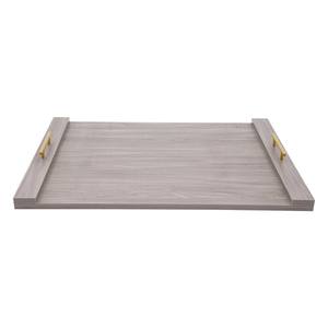 Planche à découper rectangulaire en bois couleur frêne avec poignées dorées étonnantes Qualité luxueuse parfaite pour la déco de cuisine élégante - Product Image 3