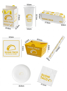 Boîte d'emballage pliable personnalisée pour hot-dogs, corn-dogs, sandwichs, sushis, tacos à emporter avec couvercle - Product Image 6