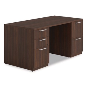 Alera AE1NZK-UF3060FF HRG 60 pouces X 30 pouces. X 29 pouces. Bureau à double piédestal de la série Séville - Acajou - Product Image 2