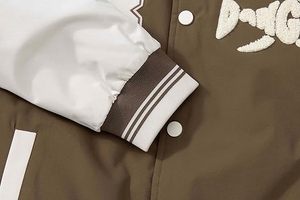 Blouson universitaire avec logo personnalisé OEM pour hommes blouson aviateur streetwear en cuir à broder pour le baseball - Product Image 3