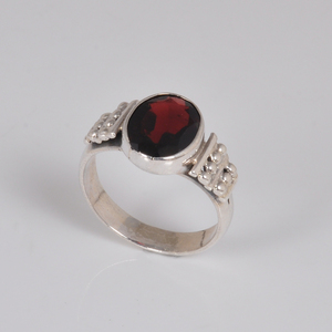 Ladies <b>925</b> Sterling <b>Silver</b> Wedding Fine Jewelry Bulk <b>925</b> <b>Silver</b> <b>Rings</b> Oval Cut Garnet Gemstone Bezel Setting Inlay Technology - Product Image 2