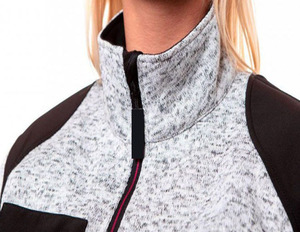 Logo personnalisé en gros prix d'usine dames Premium élégant hybride pull polaire Softshell veste adaptée à la randonnée en plein air - Product Image 3