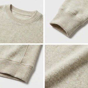 Sudadera de Invierno de Algodón Francés de Alta Calidad, 500 g/m², Tejido Grueso, Cuello Redondo, Color Avena, para Mujer, Premium, Personalizable OEM - Product Image 4