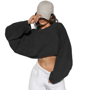 Sudaderas de gran tamaño de algodón con cuello redondo para mujer - Product Image 5