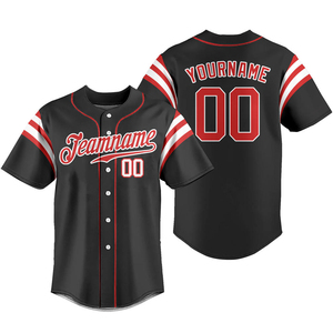 Jersey de béisbol para hombre de nuevo estilo, manga corta con botones, logotipo personalizado y diseño estampado, cuello redondo, camiseta de béisbol para hombre - Product Image 1