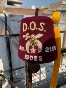 Fez SHRINER marron avec broderie à la main TEMPLE NAM - HSE - Product Image 2