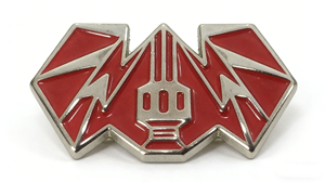 Pin de Solapa Personalizado con Diseño de Espada de Murciélago Esmaltada – Plateado con Esmalte Negro, Insignia de Colección y Souvenir - Product Image 3