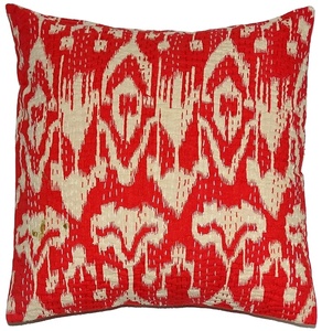 Fundas de cojín de sofá tradicional de algodón 100% indio hechas a mano nueva funda de almohada acolchada Kantha étnica estampado índigo tiro hecho a mano - Product Image 2