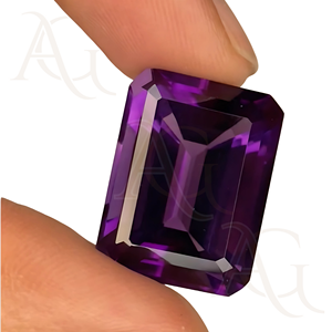 Grosse améthyste octogonale cultivée en laboratoire Pierres précieuses à facettes pour la fabrication de bijoux Pierres précieuses synthétiques cultivées en laboratoire - Product Image 4