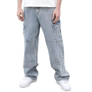 กางเกงยีนส์ผู้ชายทรงโอเวอร์ไซส์ เอวยางยืดปานกลาง ผ้าฟลีซ ระบายอากาศ คุณภาพสูง ราคาขายส่ง ผลิตจากโพลีเอสเตอร์/คอตตอน - Product Image 6