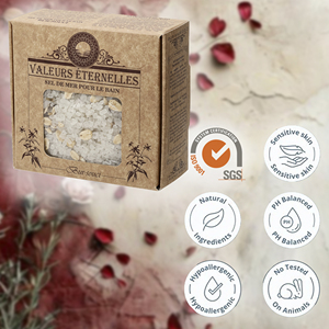 เกลืออาบน้ำสมุนไพรเพื่อความผ่อนคลายพร้อมเกลือทะเลจากข้าวโอ๊ตบดดาวเรืองสำหรับผิวที่แพ้ง่ายและมีพื้นที่ติดฉลากส่วนตัว - Product Image 3