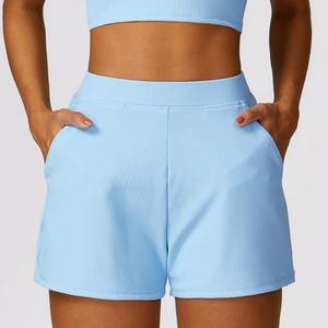 Shorts de sport et de yoga taille haute pour femme, avec poches, séchage rapide, pour la course et le tennis, collection 2026 - Product Image 5