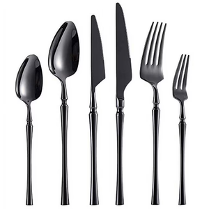 Cuillère à dessert en acier miroir Organisateur de dîner Artisanat Excellente qualité Cuillère noire mate en acier inoxydable - Product Image 3