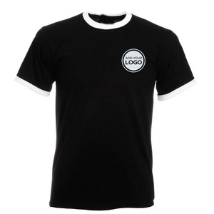 Camisetas Ringer con logo personalizado para hombre, camiseta con contraste, camiseta Ringer con dobladillos y cuello, camiseta de algodón. - Product Image 4