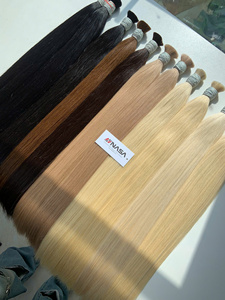 Precio al por mayor Extensiones de cabello a granel Sedoso y sin caída Doble ahogamiento 100 gramos Colores claros 12 pulgadas - Product Image 3
