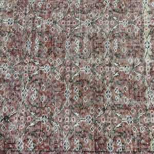 Turkish Vintage Accent Rug 2.7x5.9 ft, <b>Red</b> <b>Wool</b> Rug - Product Image 5
