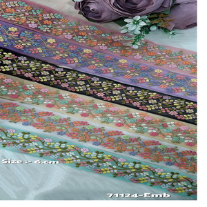 เชือกถักงานปักทำตามสั่งมีตัวเลือกหลากสีปักเลื่อมกว้าง1.5นิ้ว - Product Image 6